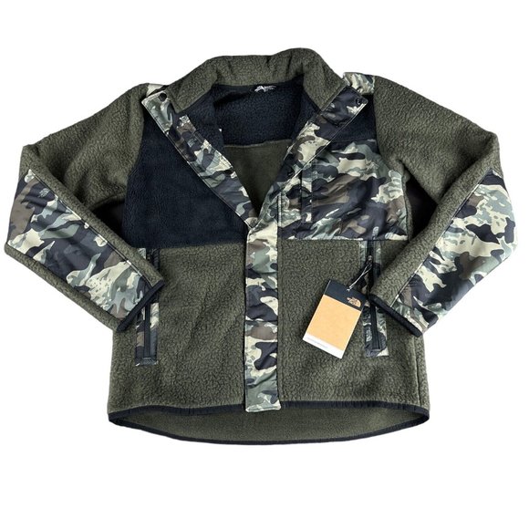 The North Face Forrest Green Mash Up Camo Fleece Jacket Youth Boy's Size XL - Picture 5 of 7